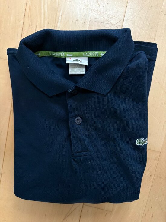 Vintage Lacoste Blue Polo Shirt Embroidered Logo Crocodile Size 3 Made in France - Picture 2 of 7